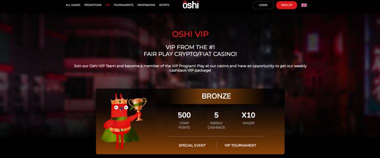 Oshi Casino - VIP Program